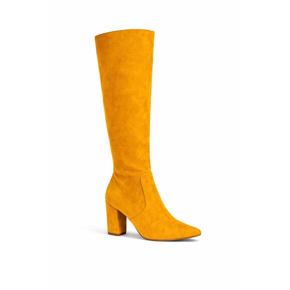 Steve Madden Risky Mustard Suede Below-the-Knee Boots Women’s Size 6.5 NWB